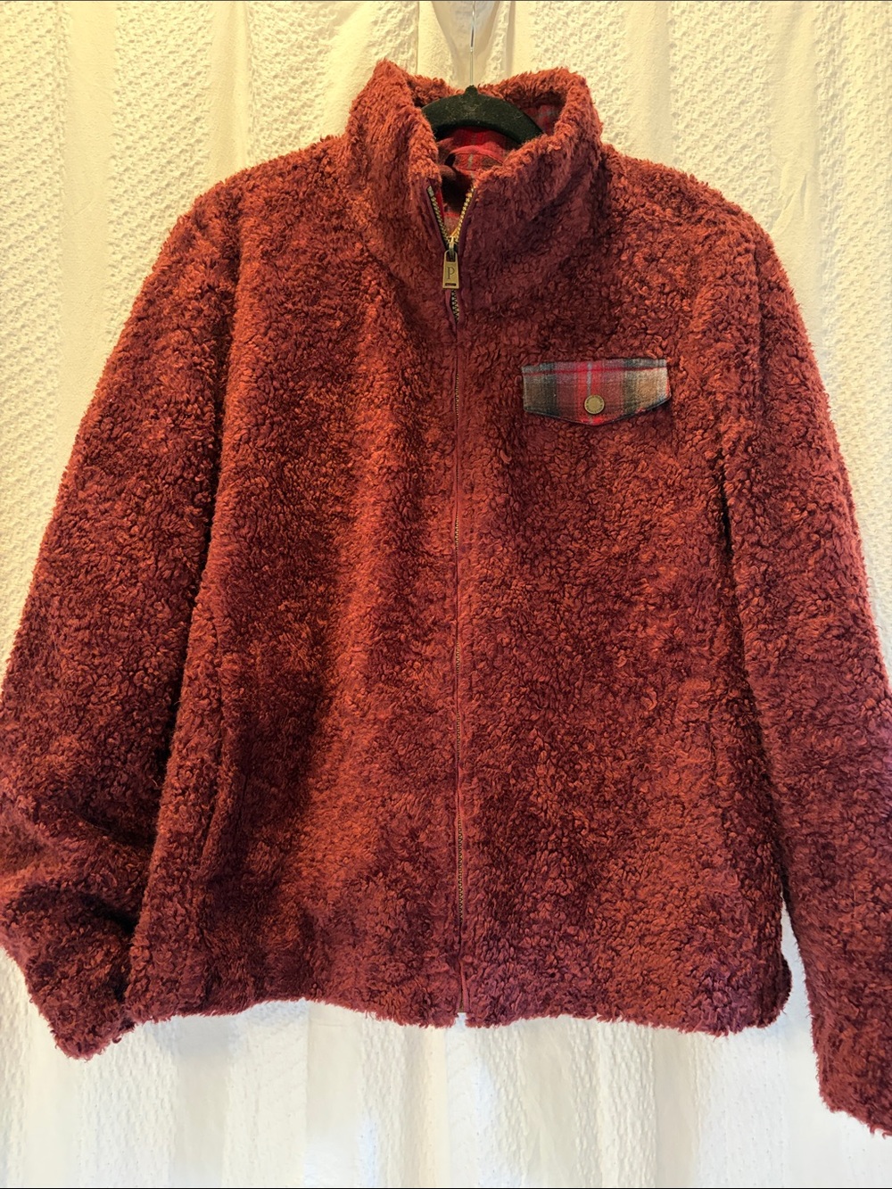 Pendleton Cozy Plush Sherpa Jacket in Deep Rust size L
